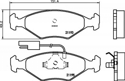 HELLA PAGID 8db355007431 -  Комплект тормозных колодок, дисковый тормоз